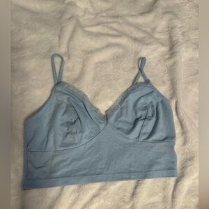 Blue cropped tank top
